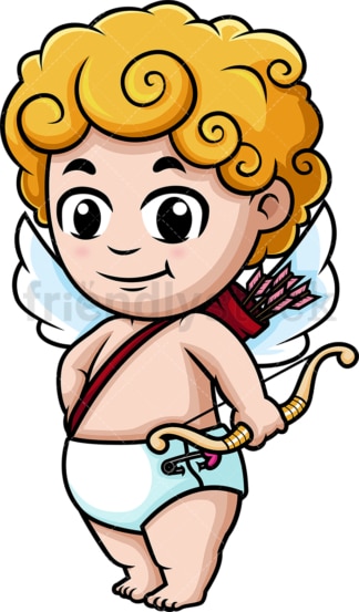 Cute cupid holding bow. PNG - JPG and vector EPS (infinitely scalable).