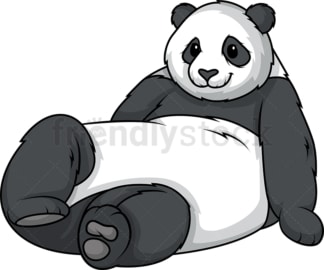 Panda bear lying down. PNG - JPG and vector EPS (infinitely scalable).