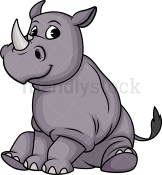 Cute rhino sitting. PNG - JPG and vector EPS (infinitely scalable).
