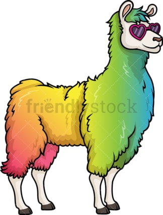 Rainbow llama. PNG - JPG and vector EPS (infinitely scalable).