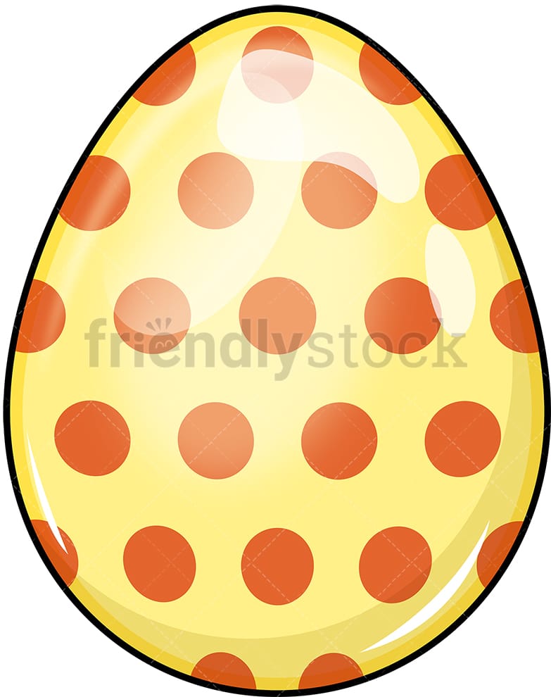 Easter Egg With Dots Cartoon Vector Clipart - FriendlyStock