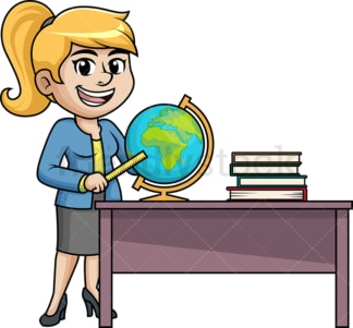 Female geography teacher. PNG - JPG and vector EPS (infinitely scalable).