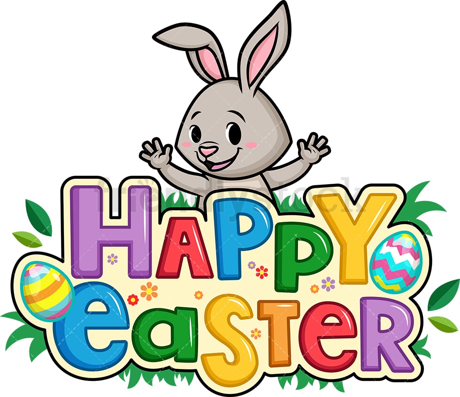 Happy Easter Cartoon Clipart Vector - FriendlyStock