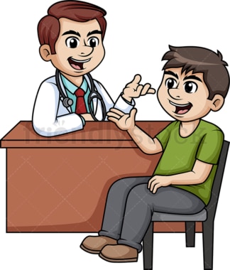 Man discussing with doctor. PNG - JPG and vector EPS (infinitely scalable).