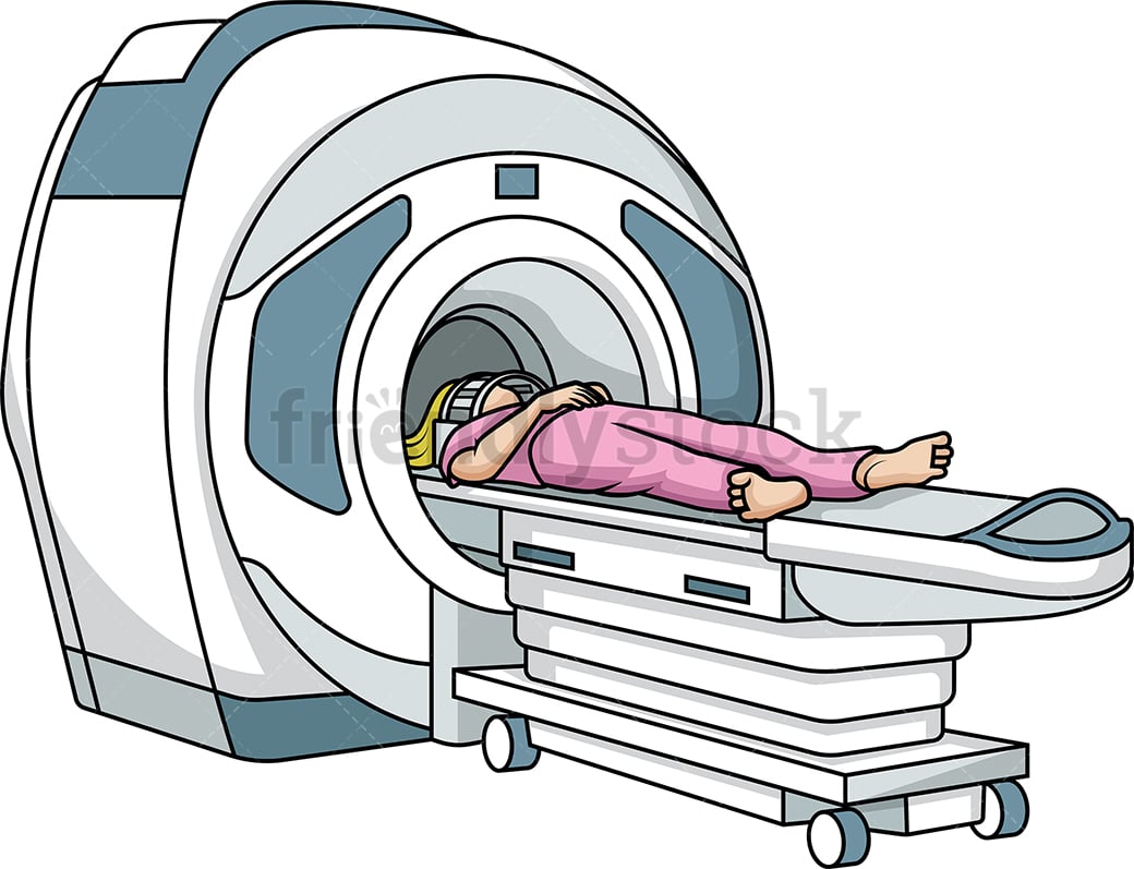 Woman In MRI Scanner Cartoon Clipart Vector - FriendlyStock