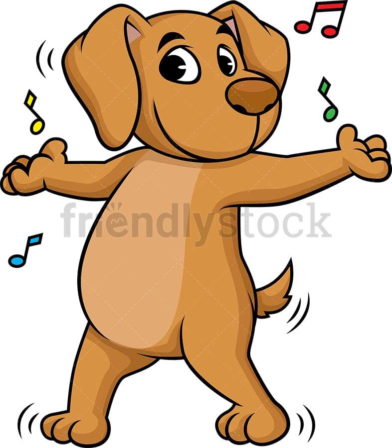 Dog Dancing Cartoon Clipart Vector - FriendlyStock