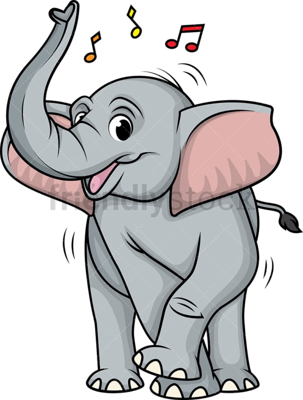 Elephant dancing. PNG - JPG and vector EPS (infinitely scalable).
