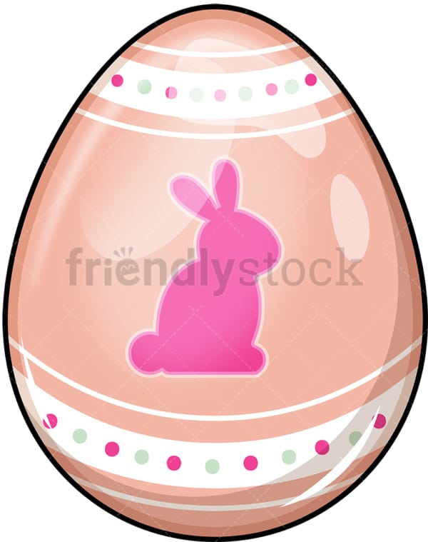 Easter egg with bunny figure. PNG - JPG and vector EPS (infinitely scalable). Image isolated on transparent background.