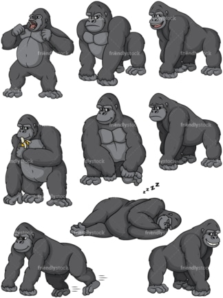Wild gorillas. PNG - JPG and vector EPS file formats (infinitely scalable).