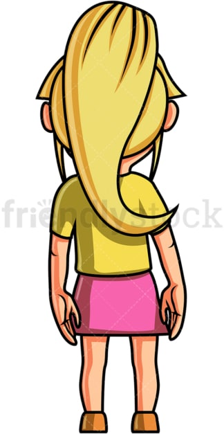 Little girl back view. PNG - JPG and vector EPS (infinitely scalable).