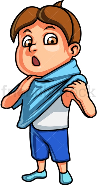 Little boy changing clothes. PNG - JPG and vector EPS file formats (infinitely scalable). Image isolated on transparent background.