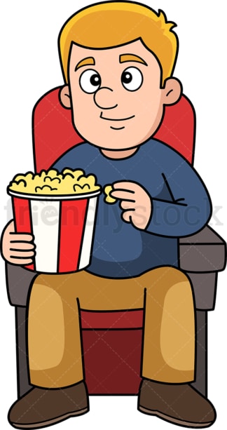 Man watching a movie. PNG - JPG and vector EPS file formats (infinitely scalable). Image isolated on transparent background.