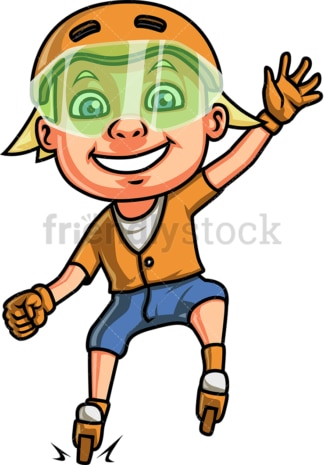 Little boy on roller skates. PNG - JPG and vector EPS. Isolated on transparent background.