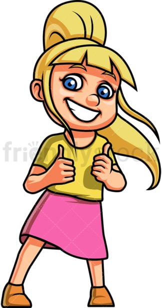 Little Girl Side View Cartoon Clipart Vector - FriendlyStock