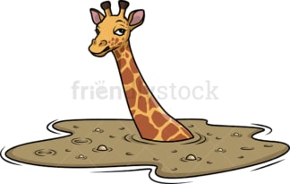 Giraffe in quicksand. PNG - JPG and vector EPS (infinitely scalable).