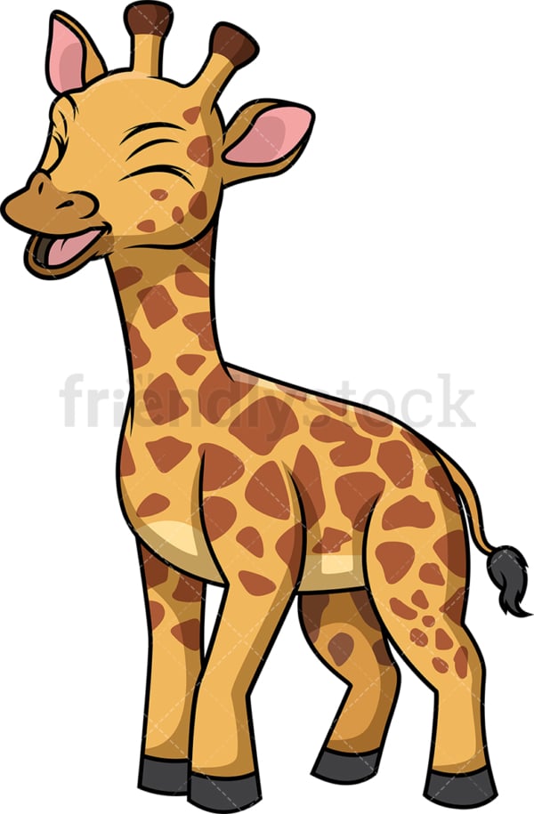 Giraffe laughing. PNG - JPG and vector EPS (infinitely scalable).