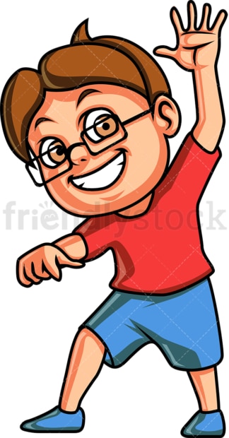 Little boy waving. PNG - JPG and vector EPS (infinitely scalable).