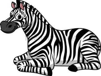 Zebra sitting. PNG - JPG and vector EPS (infinitely scalable).
