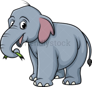Elephant eating grass. PNG - JPG and vector EPS (infinitely scalable).