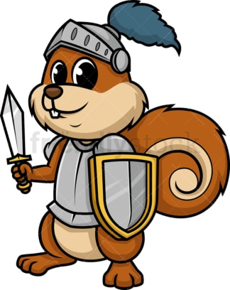 Squirrel knight in armor. PNG - JPG and vector EPS (infinitely scalable).