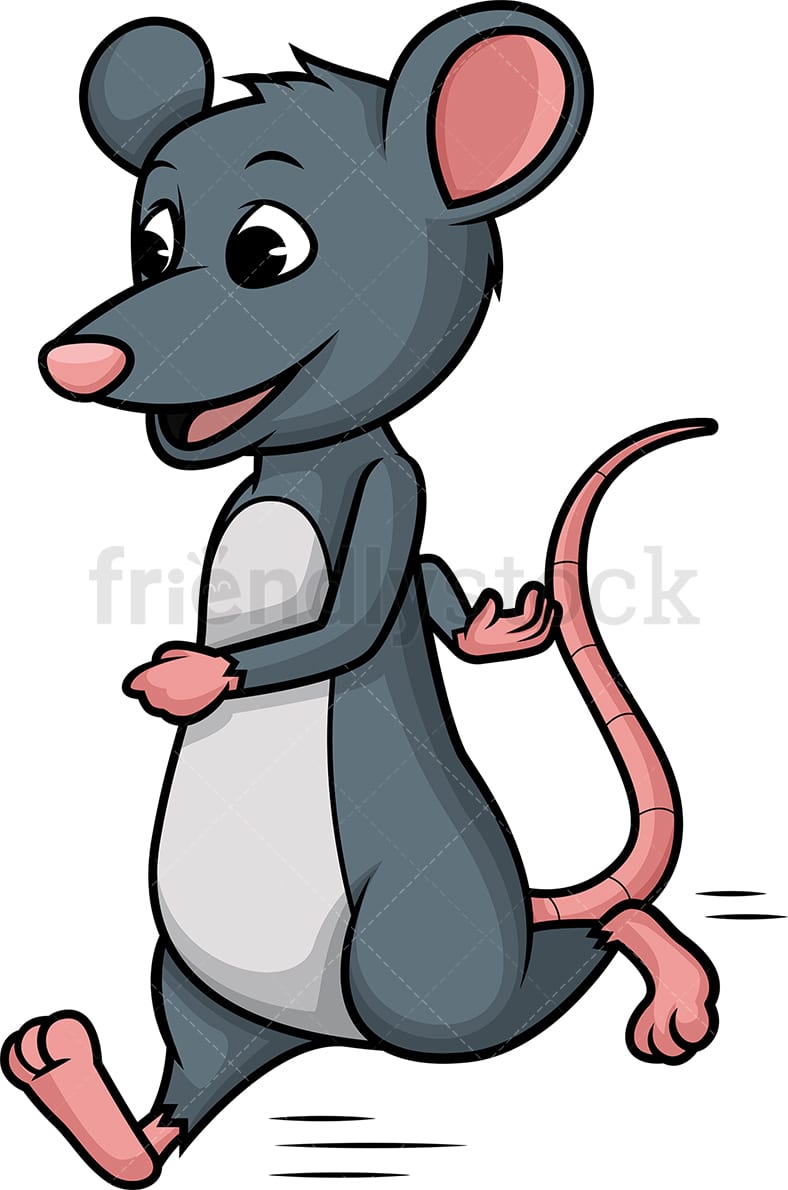 Ratón corriendo dibujos animados Clipart Vector - FriendlyStock
