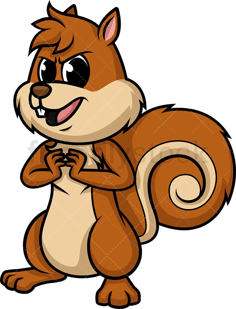 Evil Squirrel Cartoon Clipart Vector - FriendlyStock