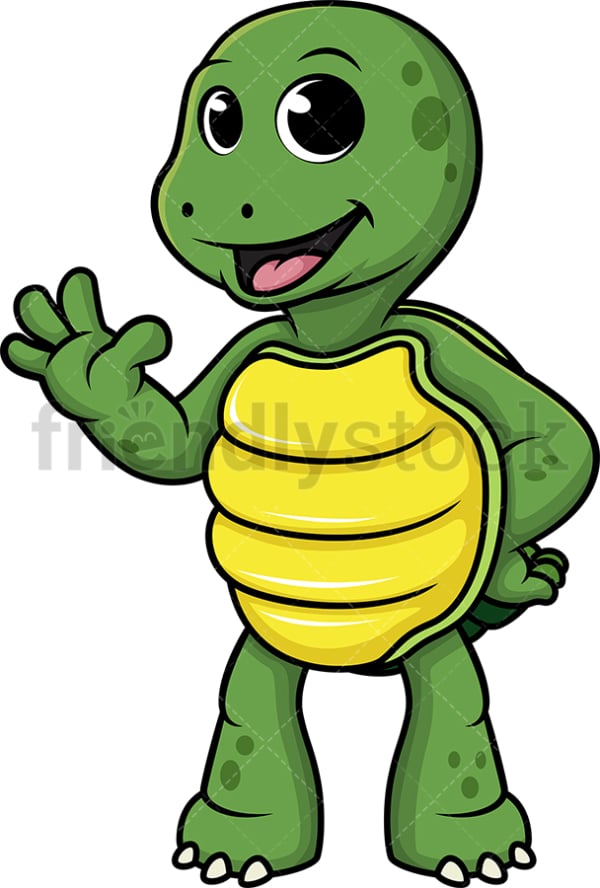 Turtle waving. PNG - JPG and vector EPS (infinitely scalable).