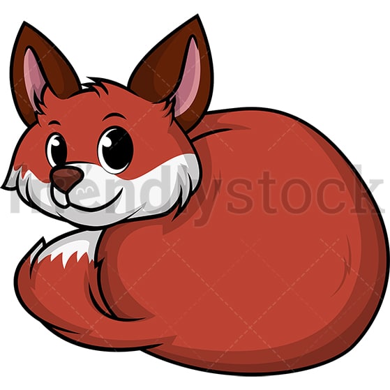 Fox curled up. PNG - JPG and vector EPS (infinitely scalable).