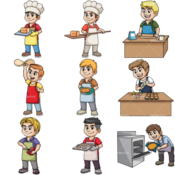 Men baking. PNG - JPG and vector EPS file formats (infinitely scalable). Image isolated on transparent background.