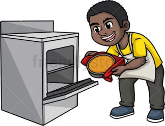 Black man baking. PNG - JPG and vector EPS (infinitely scalable). Image isolated on transparent background.