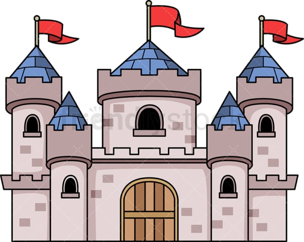 Medieval Castle Cartoon Clipart Vector - FriendlyStock