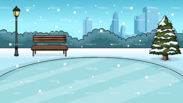 City ice rink background in 16:9 aspect ratio. PNG - JPG and vector EPS file formats (infinitely scalable).