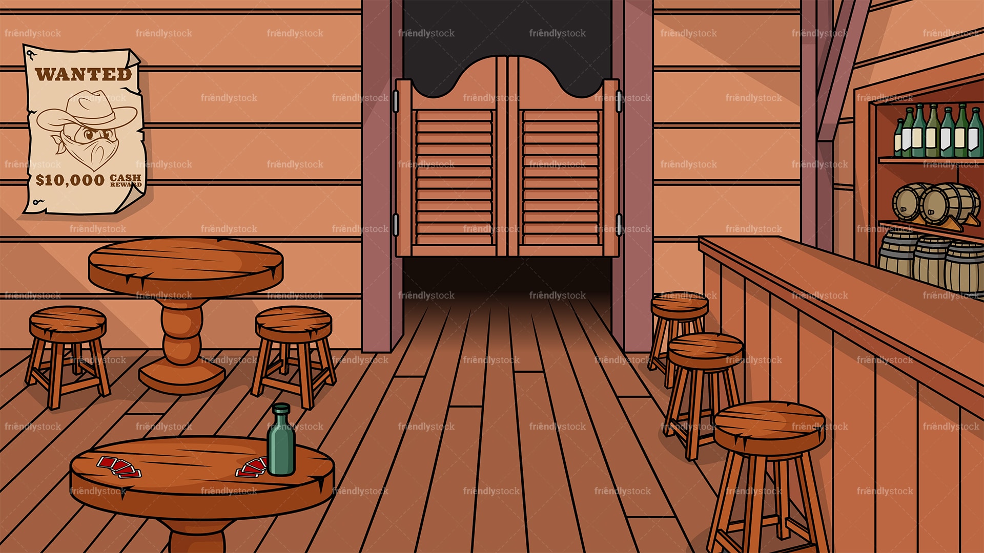 Wild West Saloon Background Cartoon Clipart Vector Friendlystock