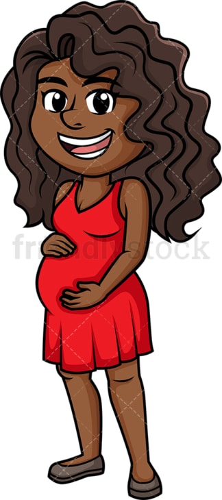 Pregnant african-american woman. PNG - JPG and vector EPS (infinitely scalable).
