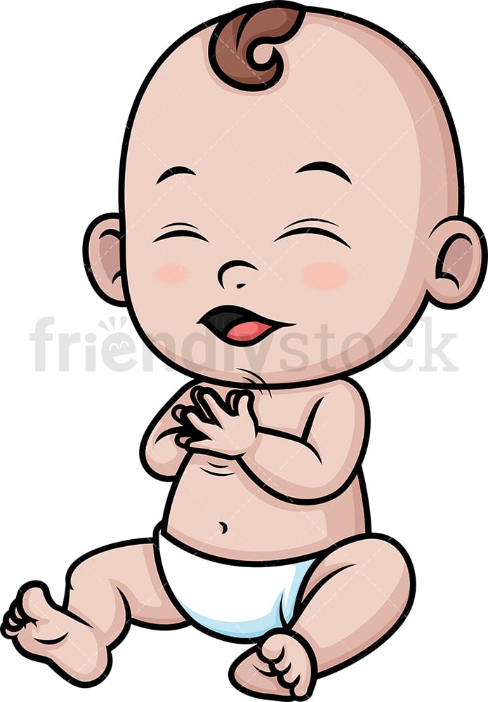 Happy Baby Cartoon Clipart Vector - FriendlyStock