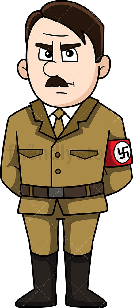 Vector de imágenes prediseñadas de dibujos animados de Adolf Hitler -  FriendlyStock