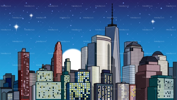 City at night background in 16:9 aspect ratio. PNG - JPG and vector EPS file formats (infinitely scalable).