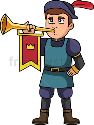 Medieval royal herald with trumpet. PNG - JPG and vector EPS (infinitely scalable).