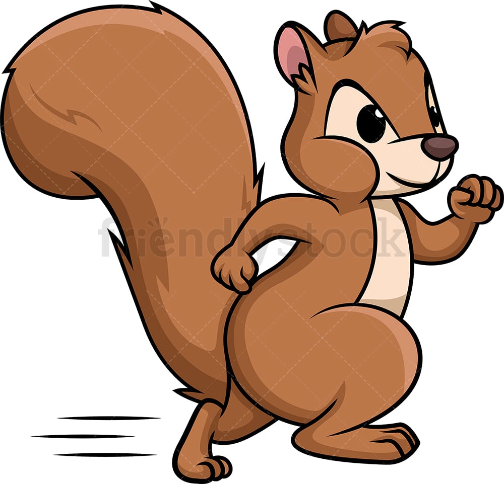 Running Squirrel Cartoon Clipart Vector - FriendlyStock
