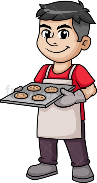 Man baking cookies. PNG - JPG and vector EPS (infinitely scalable). Image isolated on transparent background.