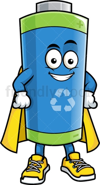 Ecological battery superhero. PNG - JPG and vector EPS (infinitely scalable).