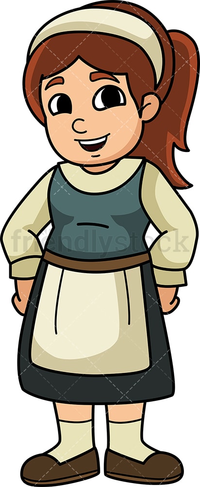 Medieval little girl. PNG - JPG and vector EPS (infinitely scalable).
