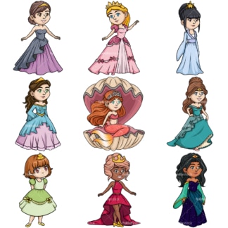 Beautiful princesses. PNG - JPG and vector EPS file formats (infinitely scalable).