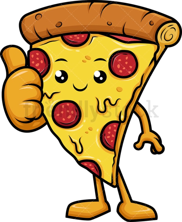 Happy pizza character thumbs up. PNG - JPG and vector EPS (infinitely scalable).
