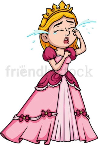 Crying princess. PNG - JPG and vector EPS (infinitely scalable). Image isolated on transparent background.
