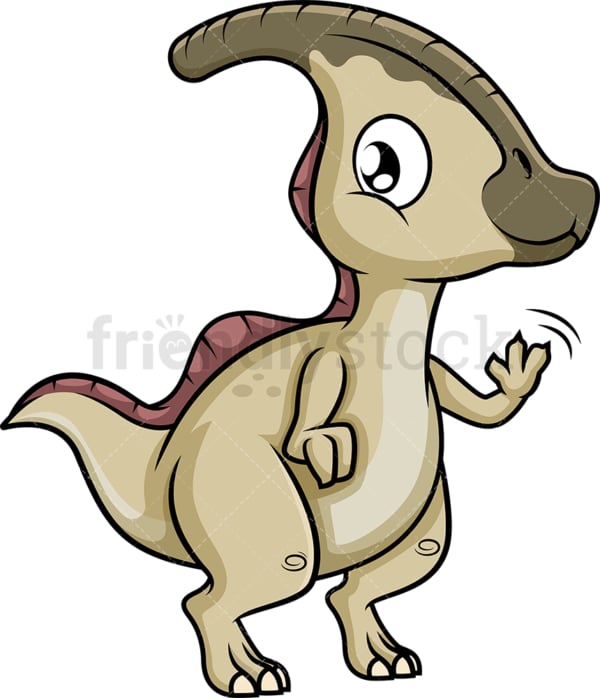 Cute dinosaur waving. PNG - JPG and vector EPS (infinitely scalable).