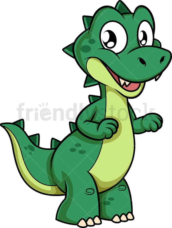 Happy green dinosaur. PNG - JPG and vector EPS (infinitely scalable).