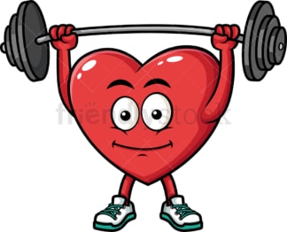 Heart lifting barbell. PNG - JPG and vector EPS (infinitely scalable). Image isolated on transparent background.