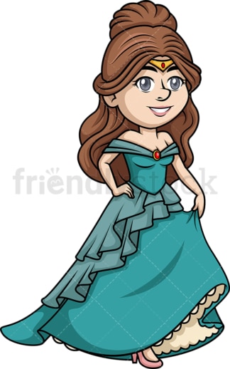 Walking Princess Cartoon Clipart Vector - FriendlyStock