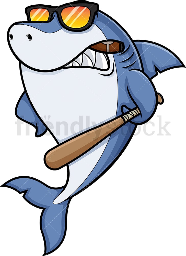 Mean Shark Cartoon Clipart Vector - FriendlyStock